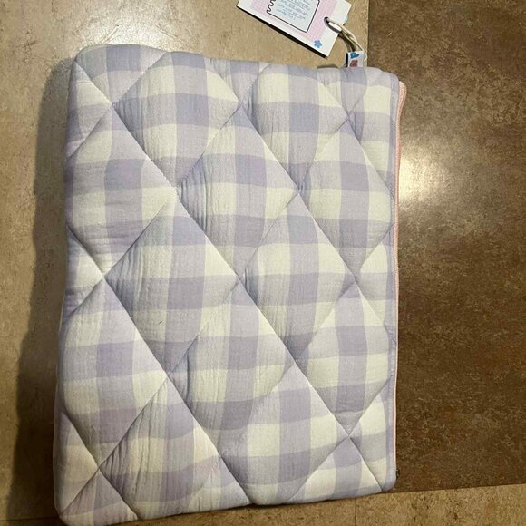 Quilted Lavender Gingham Laptop Sleeve – 14.5” Soft Padded Case - Picture 1 of 4